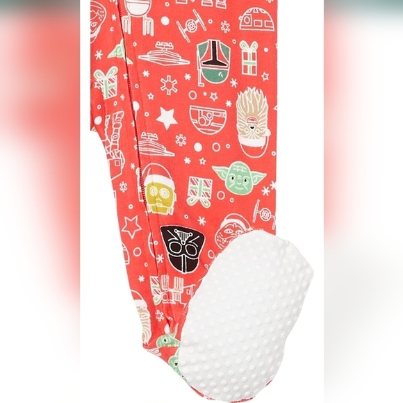 Amazon Essentials Red Star Wars Holiday Christmas Toddler Footie Pyjamas Siz 18M - Picture 3 of 7